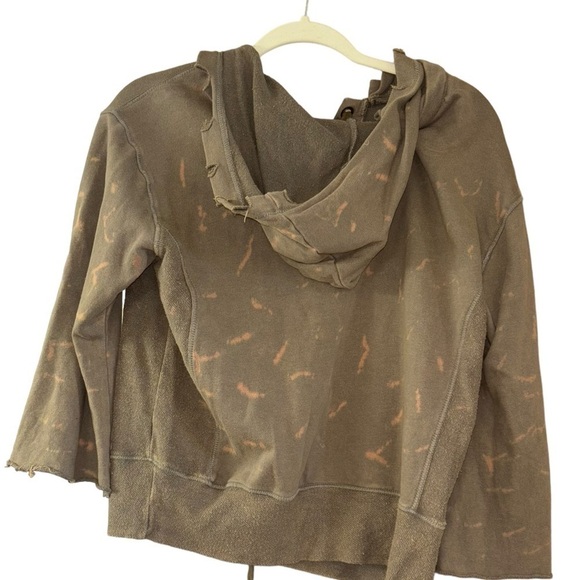 Gilded Intent Army Green Distressed Lace Up Hoodie Women’s Small Grunge Casual - Picture 2 of 12